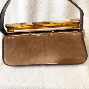 RARE Antique 100% Genuine CowHide Leather Clutch by ARTMEX Hand-Made Mexico